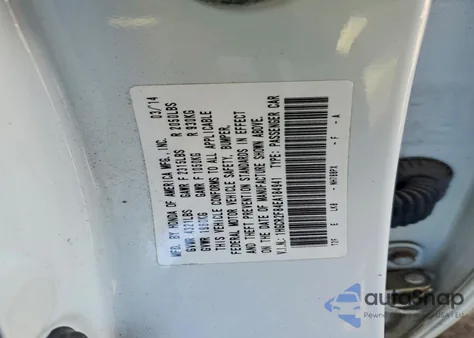 2014 Honda Accord Exl z USA, uszkodzony, nr VIN 1HGCR2F84EA184941